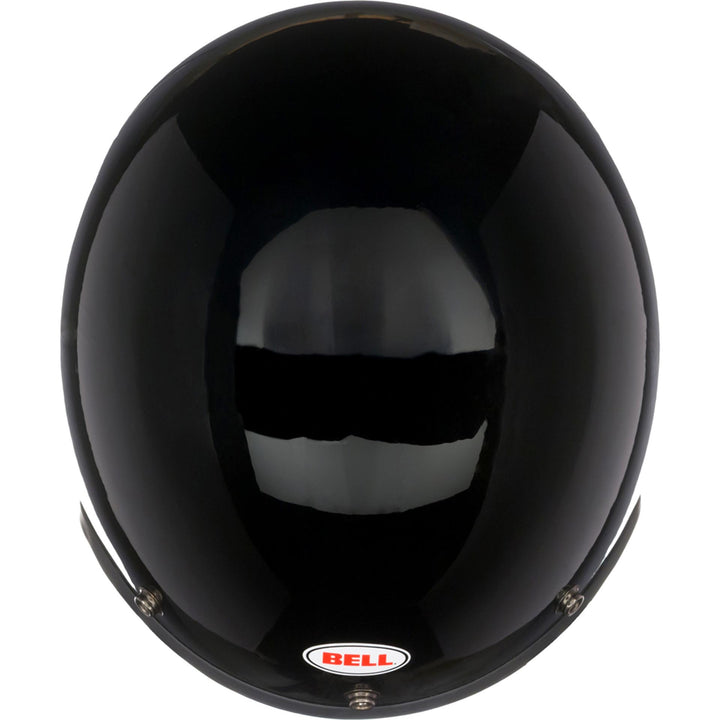 Bell Custom 500 Motorcycle Open Face and 3/4 Helmet Gloss Black - Top Down View