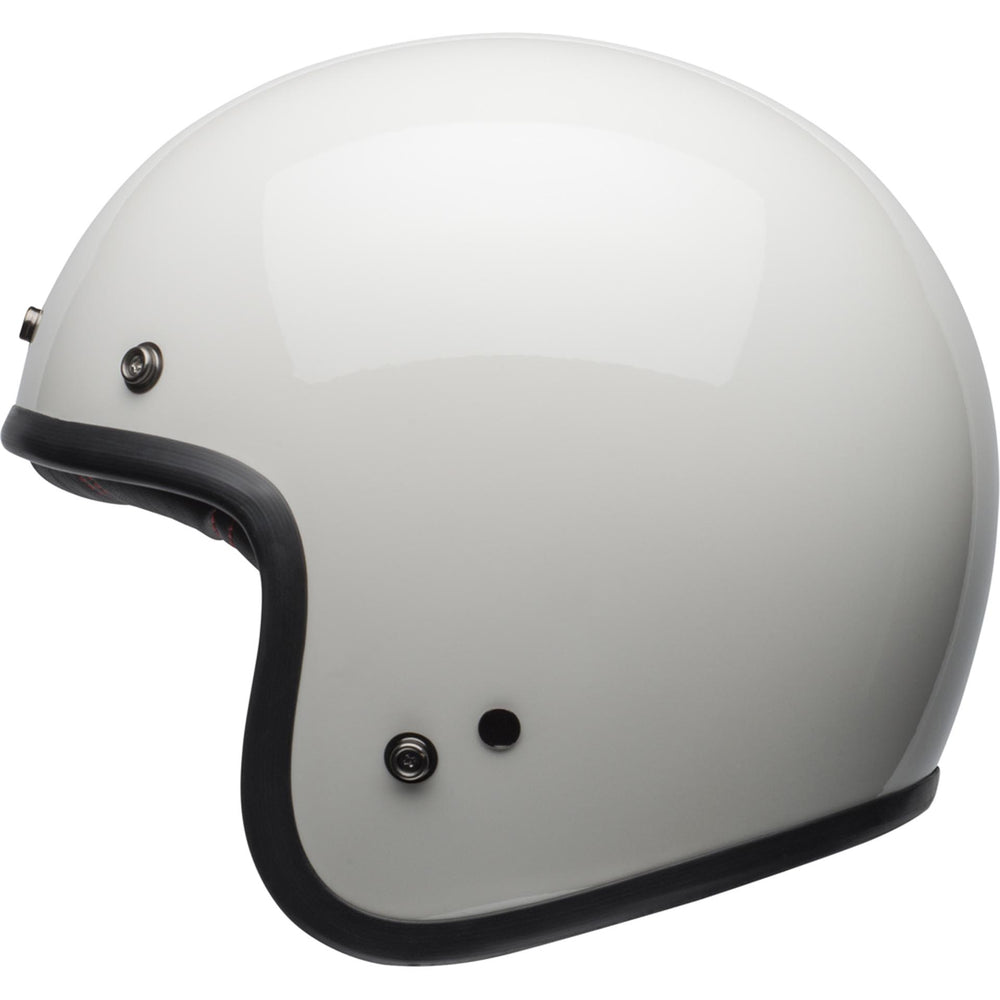 Bell Custom 500 Motorcycle Open Face and 3/4 Helmet Gloss Vintage White - Left Side View