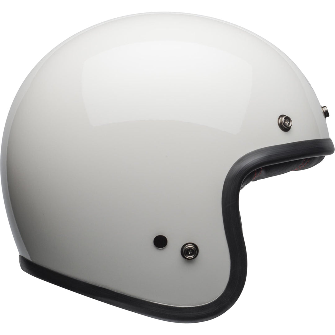 Bell Custom 500 Motorcycle Open Face and 3/4 Helmet Gloss Vintage White - Right Side View