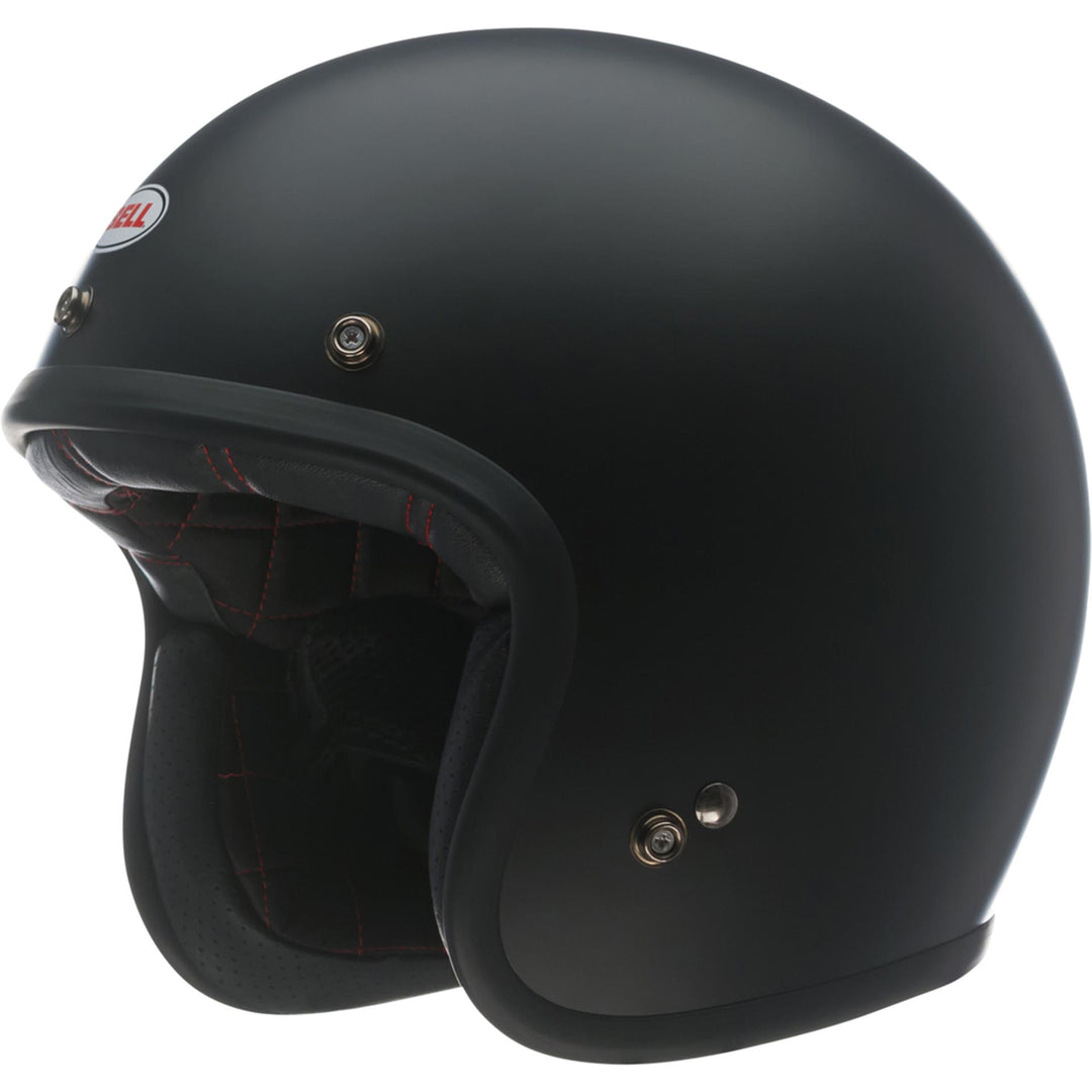 Bell Custom 500 Motorcycle Open Face and 3/4 Helmet Matte Black - Front Left Side View