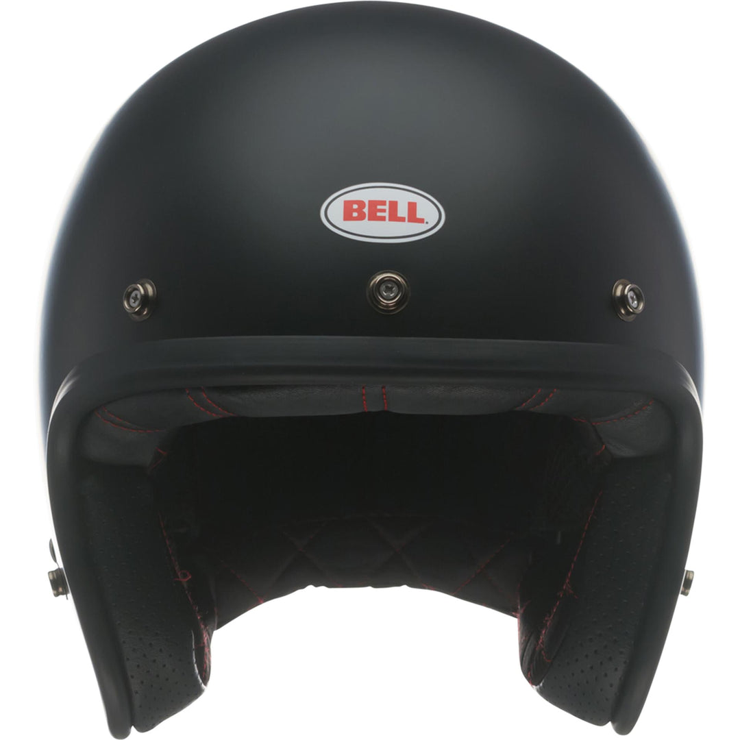 Bell Custom 500 Motorcycle Open Face and 3/4 Helmet Matte Black - Front View