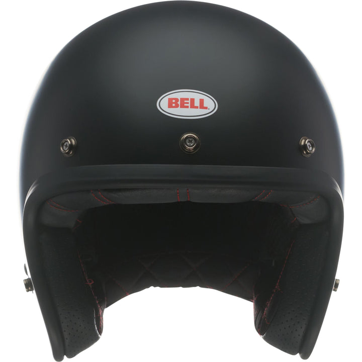 Bell Custom 500 Motorcycle Open Face and 3/4 Helmet Matte Black - Front View