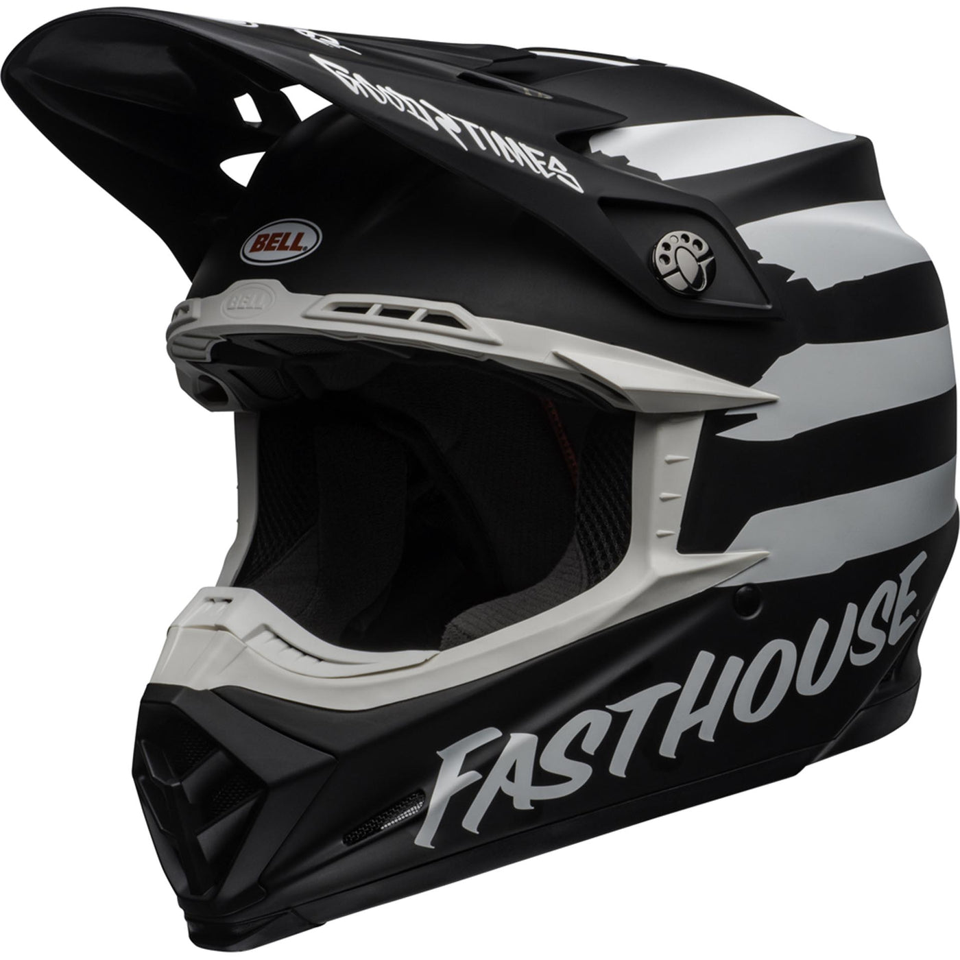 Bell Moto-9 MIPS Motorcycle Off Road Helmet Fasthouse Signia Matte Black/White