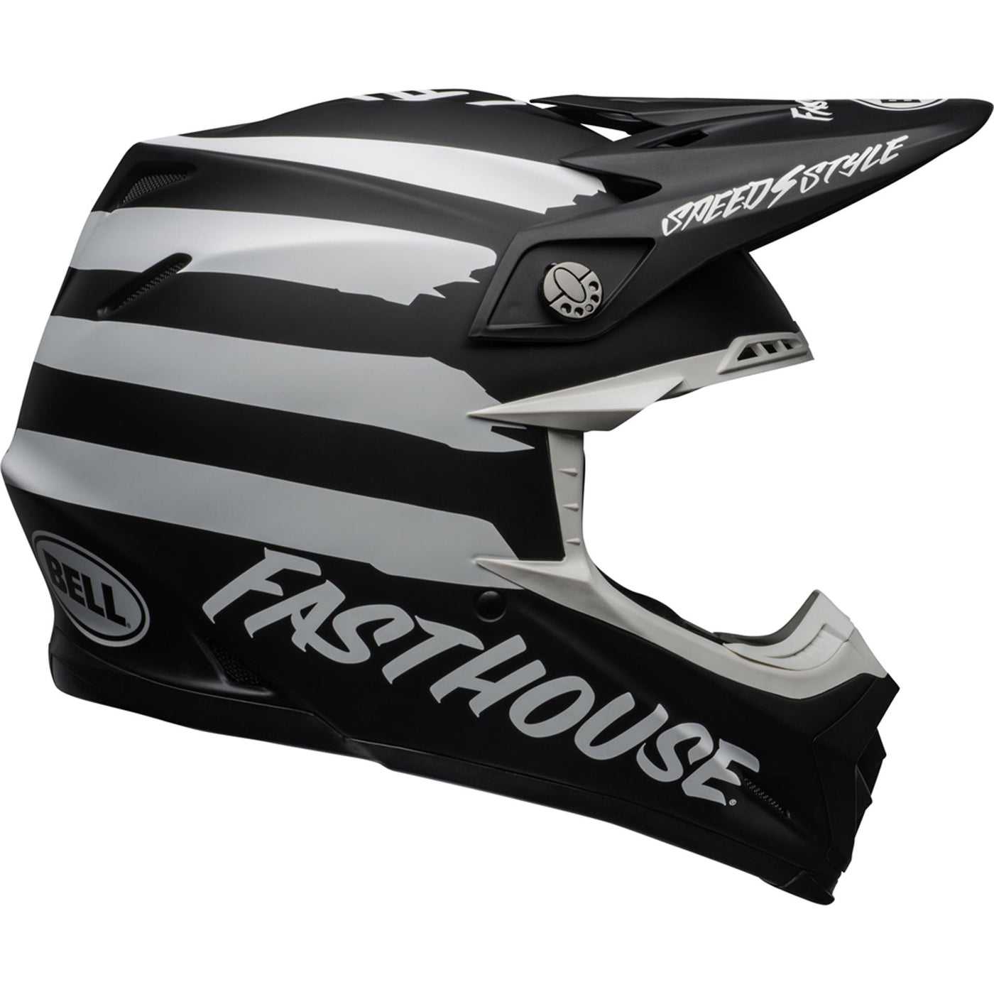Bell Moto-9 MIPS Motorcycle Off Road Helmet Fasthouse Signia Matte Black/White