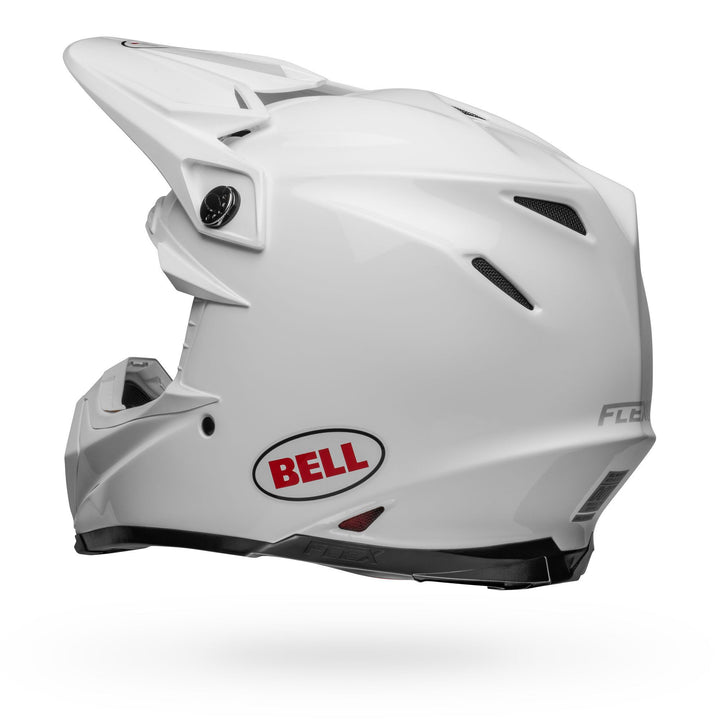 Bell Moto-9S Flex Off Road Helmet Gloss White - Rear Left Side View