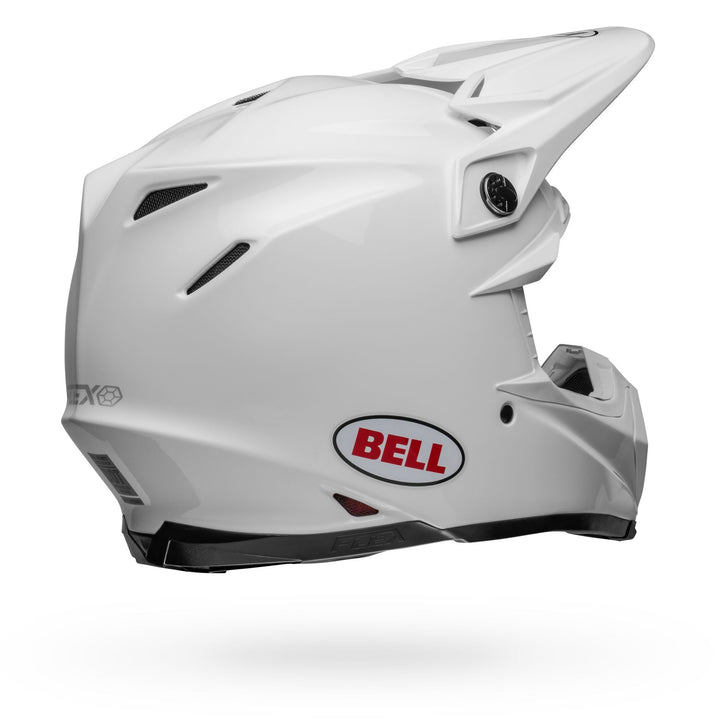 Bell Moto-9S Flex Off Road Helmet Gloss White - Rear Right Side View