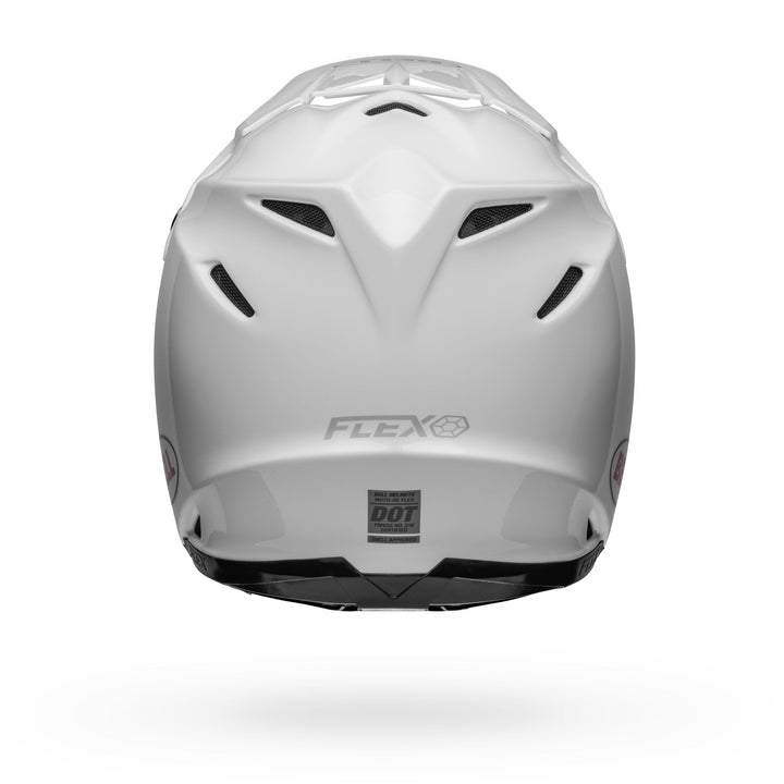 Bell Moto-9S Flex Off Road Helmet Gloss White - Rear View