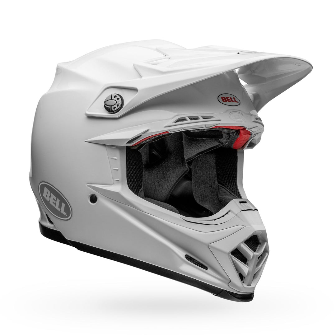 Bell Moto-9S Flex Off Road Helmet Gloss White - Front Right Side View