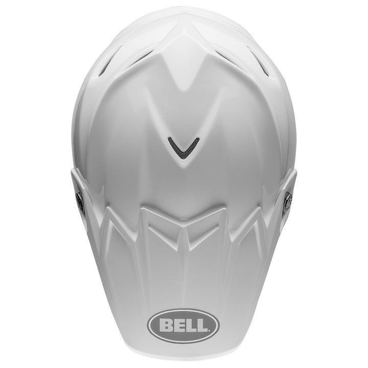 Bell Moto-9S Flex Off Road Helmet Gloss White - Top Down View