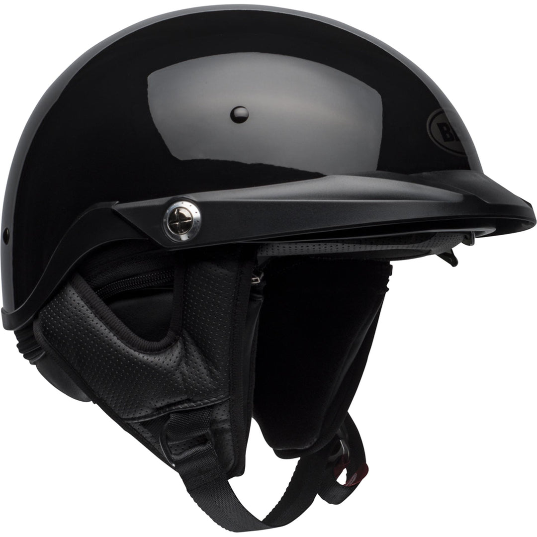 Bell Pit Boss Motorcycle Open Face and 3/4 Helmet Gloss Black - Front Right Side View