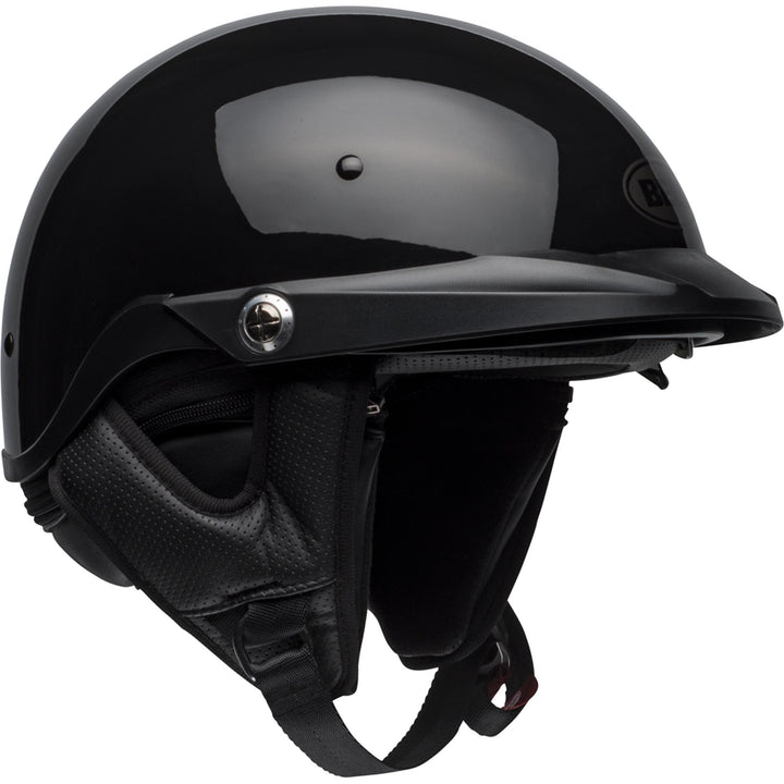 Bell Pit Boss Motorcycle Open Face and 3/4 Helmet Gloss Black - Front Right Side View