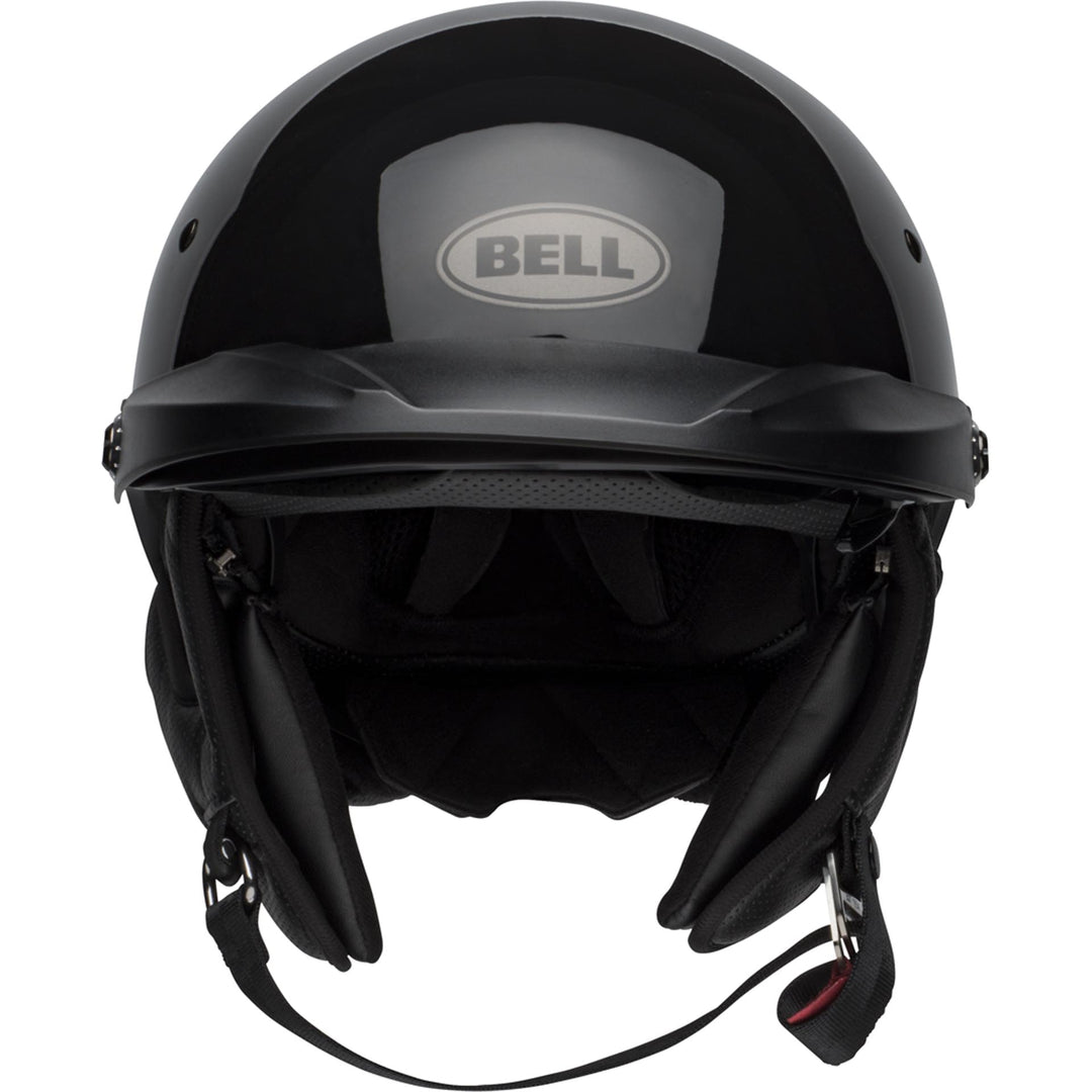 Bell Pit Boss Motorcycle Open Face and 3/4 Helmet Gloss Black - Front View