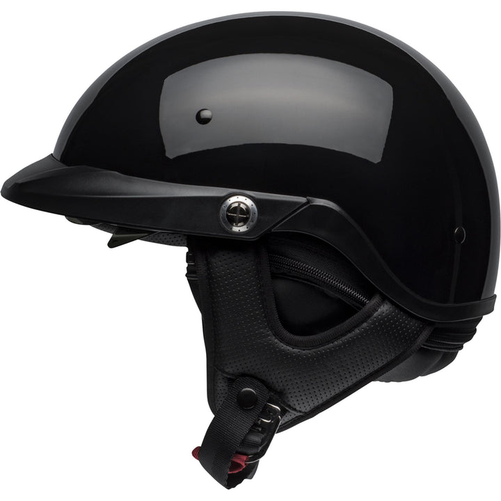 Bell Pit Boss Motorcycle Open Face and 3/4 Helmet Gloss Black - Left Side View