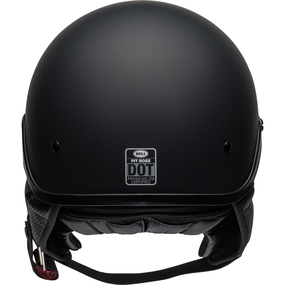 Bell Pit Boss Motorcycle Open Face and 3/4 Helmet Matte Black - Rear View