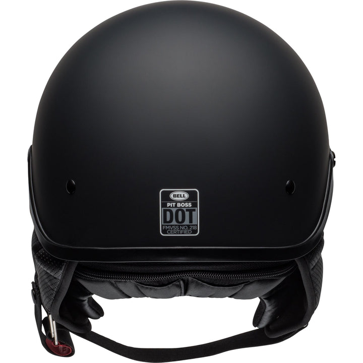 Bell Pit Boss Motorcycle Open Face and 3/4 Helmet Matte Black - Rear View