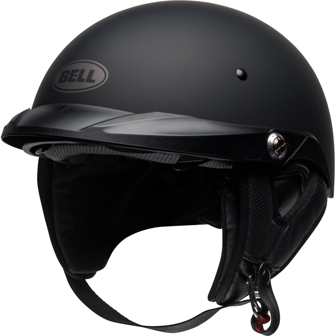 Bell Pit Boss Motorcycle Open Face and 3/4 Helmet Matte Black - Front Left Side View