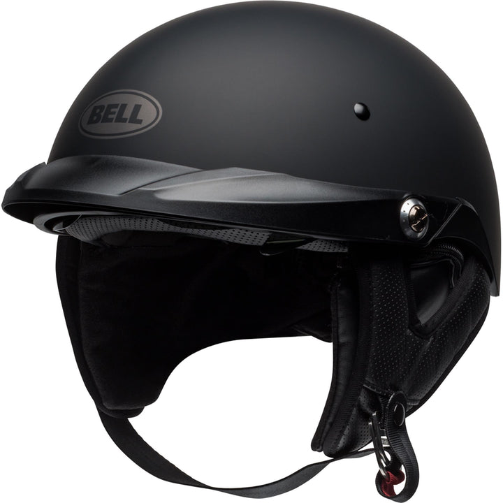 Bell Pit Boss Motorcycle Open Face and 3/4 Helmet Matte Black - Front Left Side View