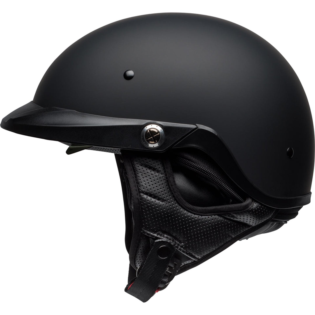 Bell Pit Boss Motorcycle Open Face and 3/4 Helmet Matte Black - Left Side View