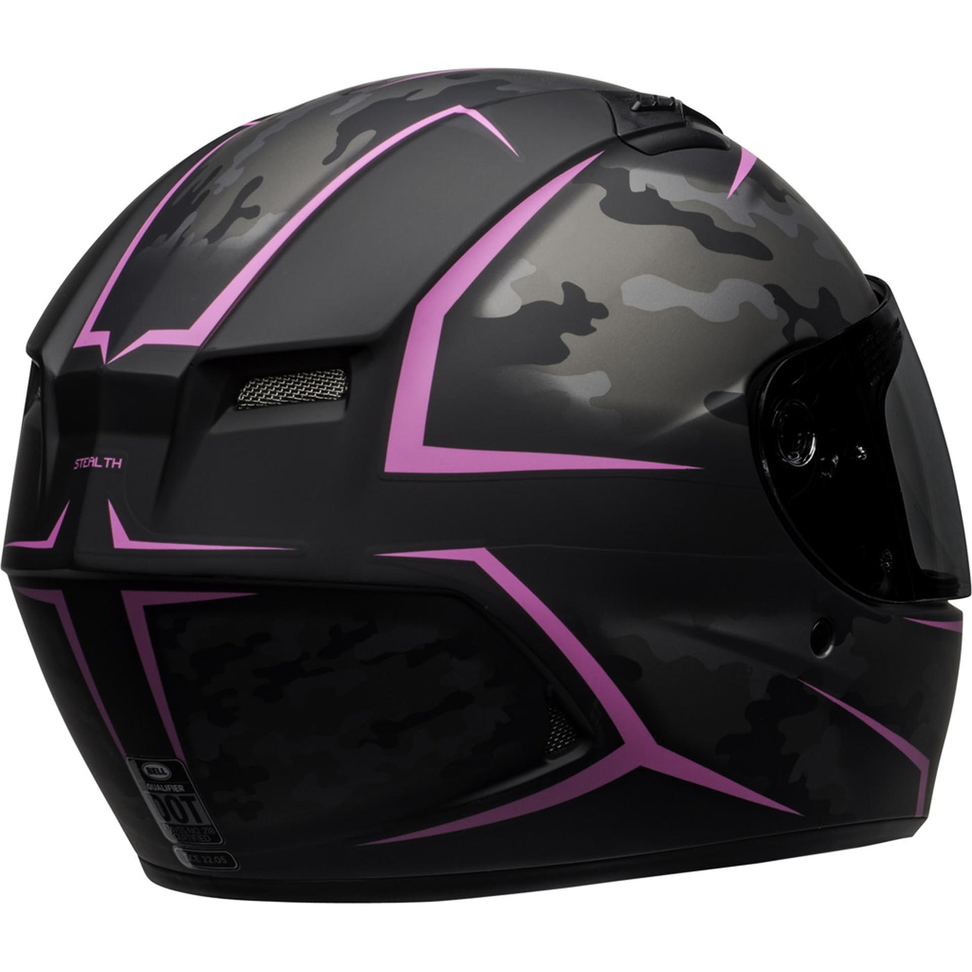 Bell Qualifier Motorcycle Full Face Helmet Stealth Camo Matte Black/Pink