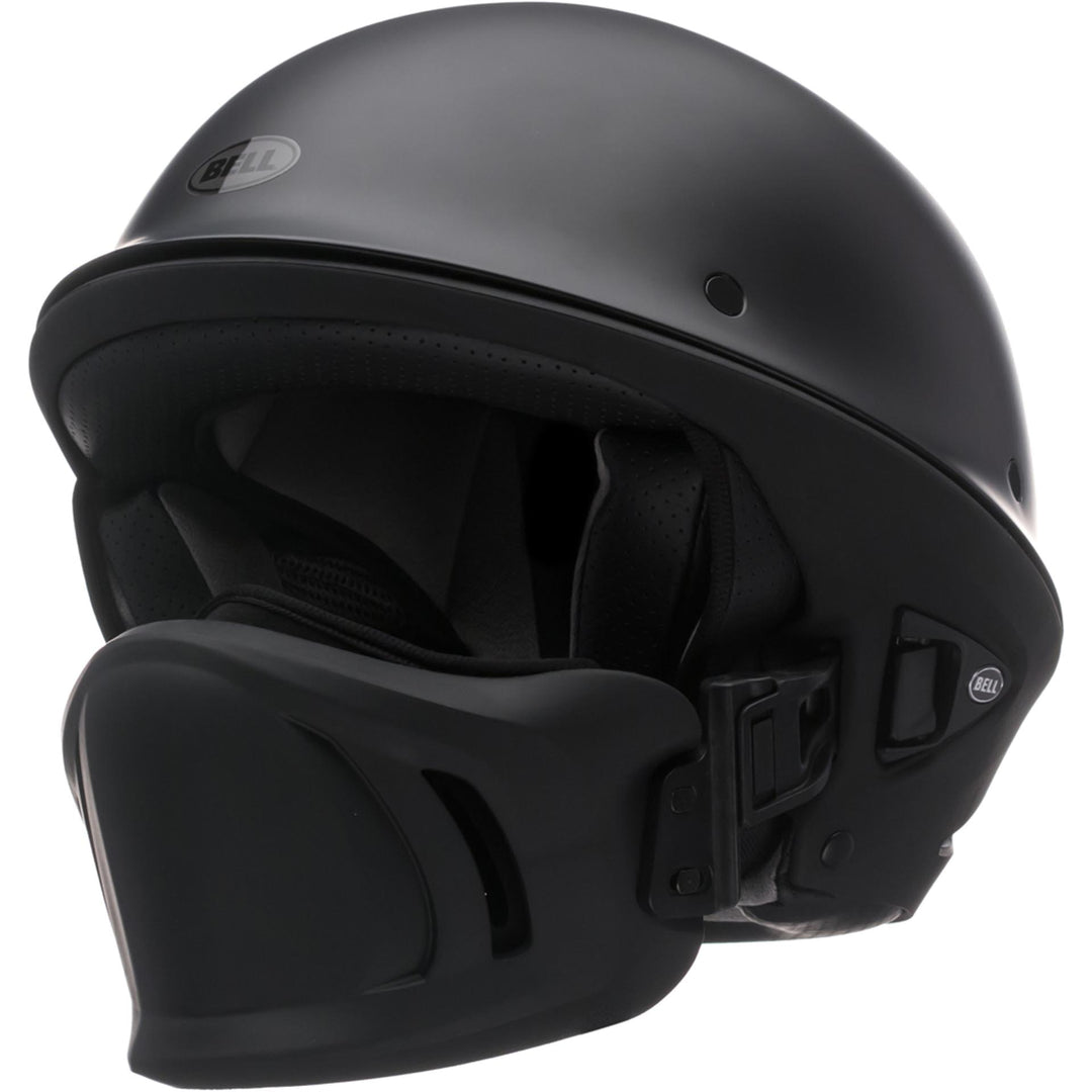 Bell Rogue Motorcycle Half Helmet Matte Black - Front Left Side View