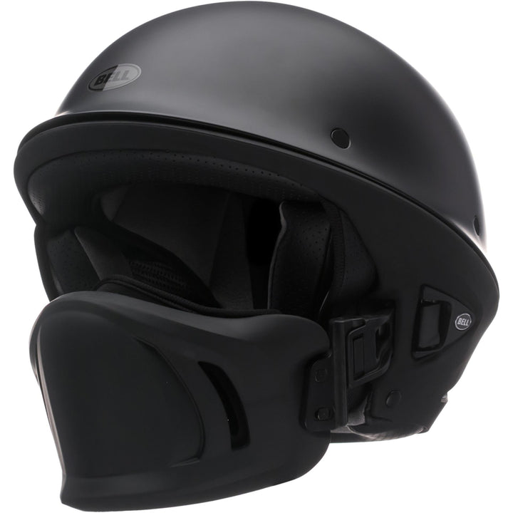 Bell Rogue Motorcycle Half Helmet Matte Black - Front Left Side View