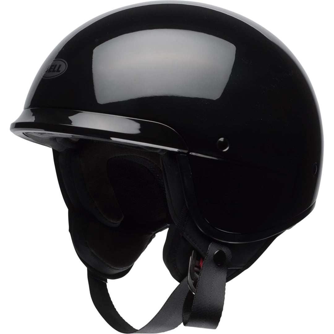 Bell Scout Air Motorcycle Open Face and 3/4 Helmet Gloss Black - Front Left Side View
