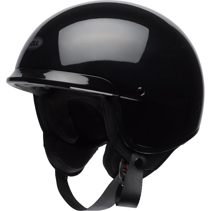Bell Scout Air Motorcycle Open Face and 3/4 Helmet Gloss Black - Front Left Side View