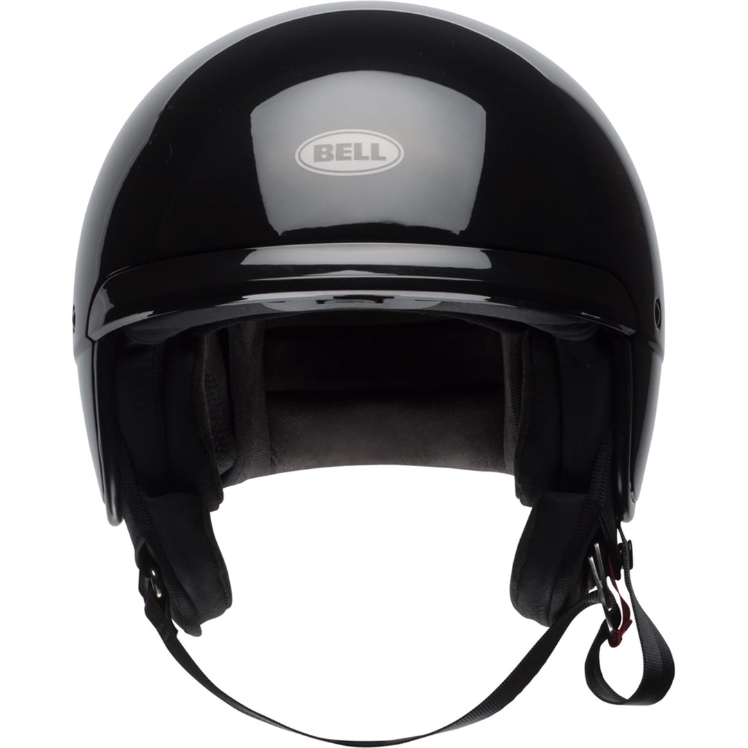 Bell Scout Air Motorcycle Open Face and 3/4 Helmet Gloss Black - Front View