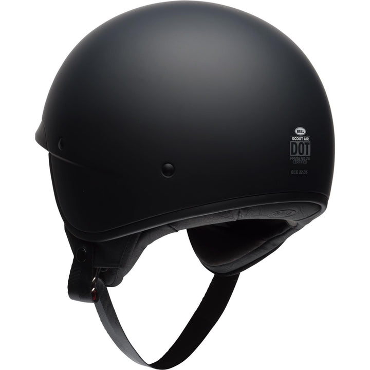 Bell Scout Air Motorcycle Open Face and 3/4 Helmet Matte Black - Rear Left Side View