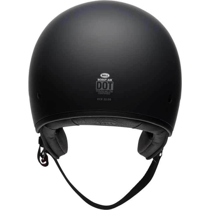 Bell Scout Air Motorcycle Open Face and 3/4 Helmet Matte Black - Rear View