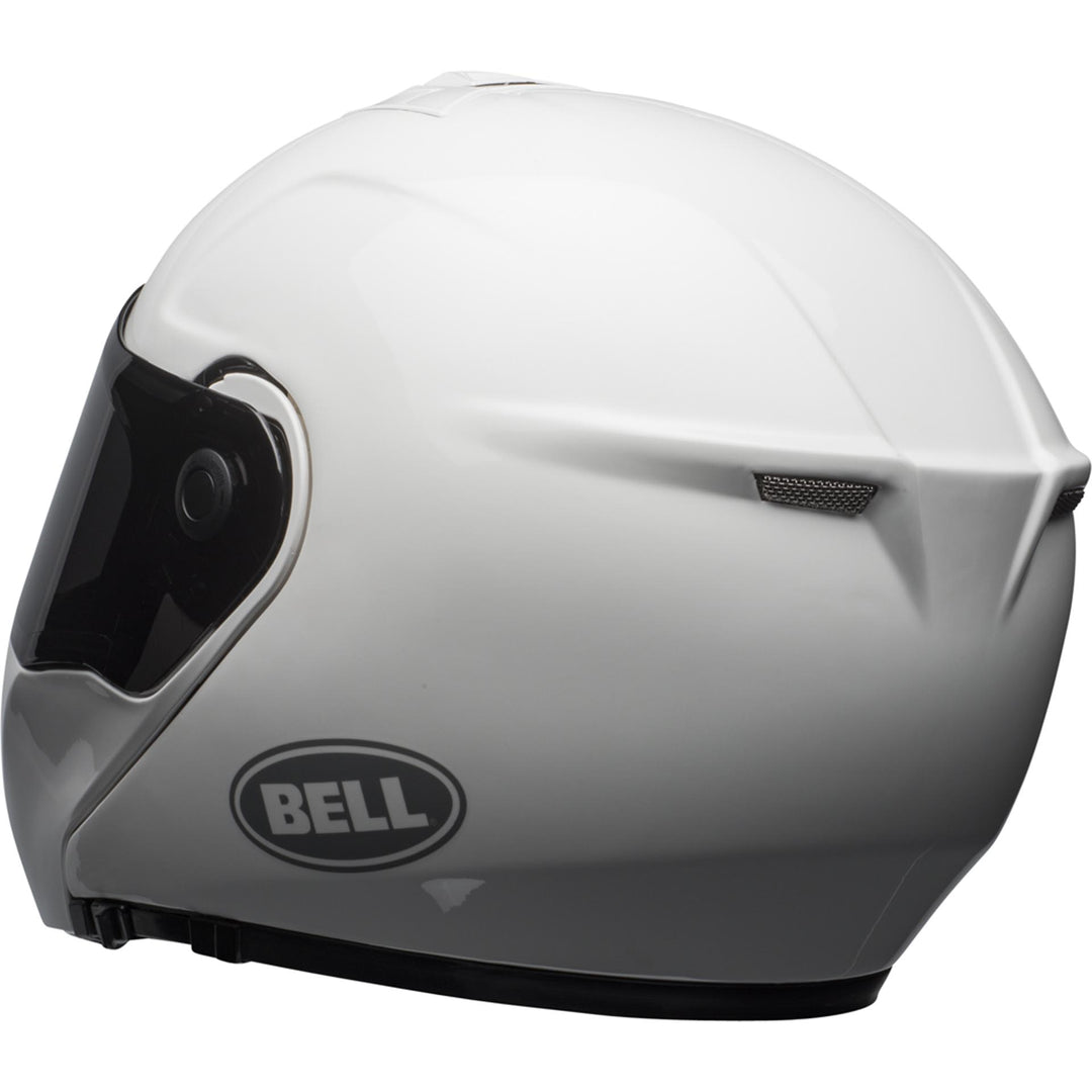 Bell SRT Modular Motorcycle Modular Helmet Gloss White - Rear Left Side View