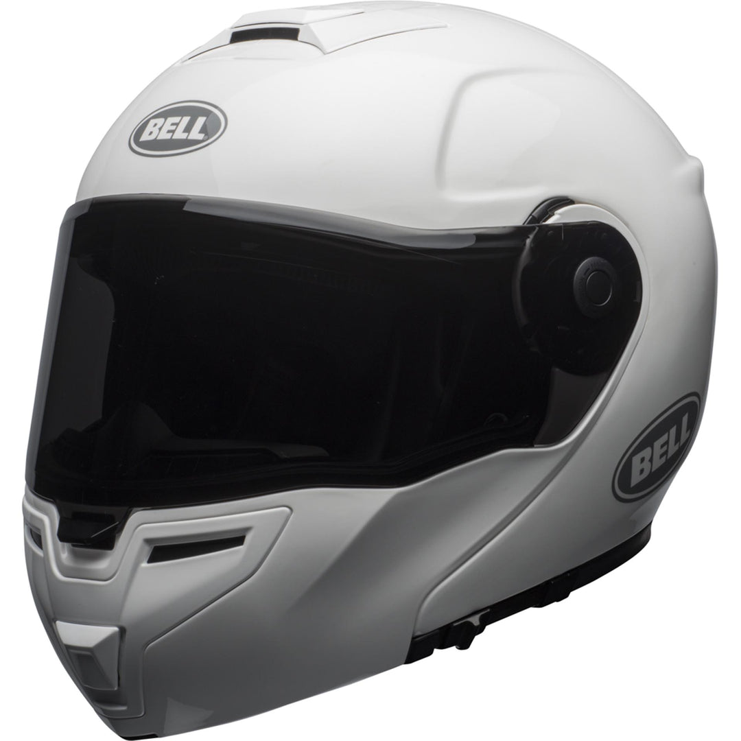 Bell SRT Modular Motorcycle Modular Helmet Gloss White - Front Left Side View