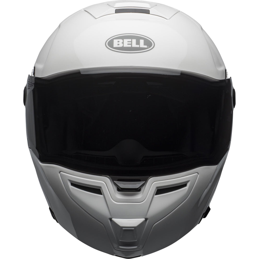 Bell SRT Modular Motorcycle Modular Helmet Gloss White - Front View