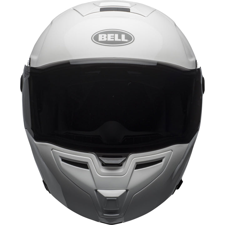 Bell SRT Modular Motorcycle Modular Helmet Gloss White - Front View