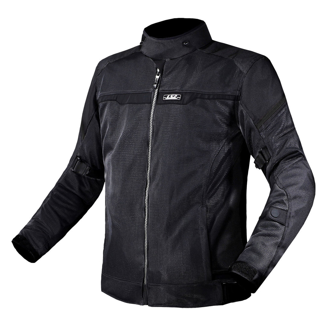 LS2 Helmets Riva Men's Motorcycle Jacket Black - Front View