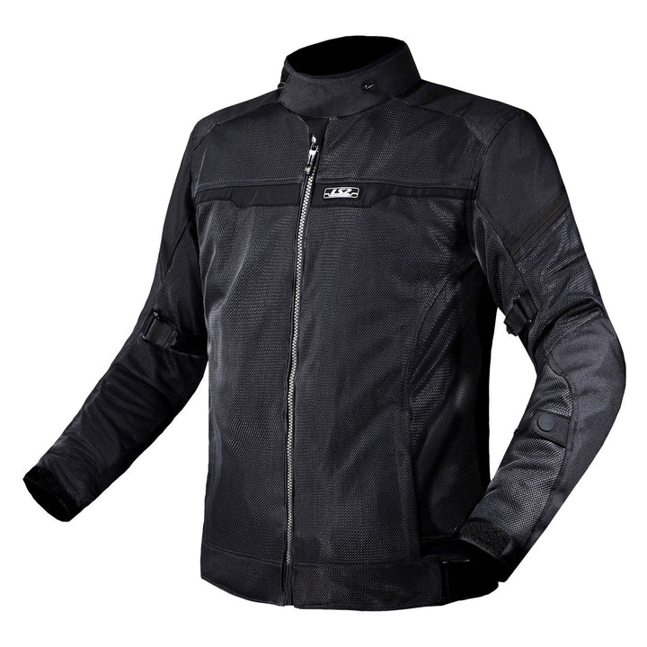 LS2 Helmets Riva Men's Motorcycle Jacket Black - Front View