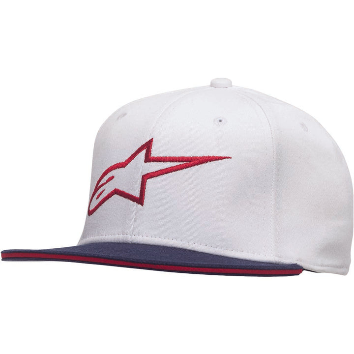 Alpinestars Ageless Flat Bill Hat White/Red - Front Side View