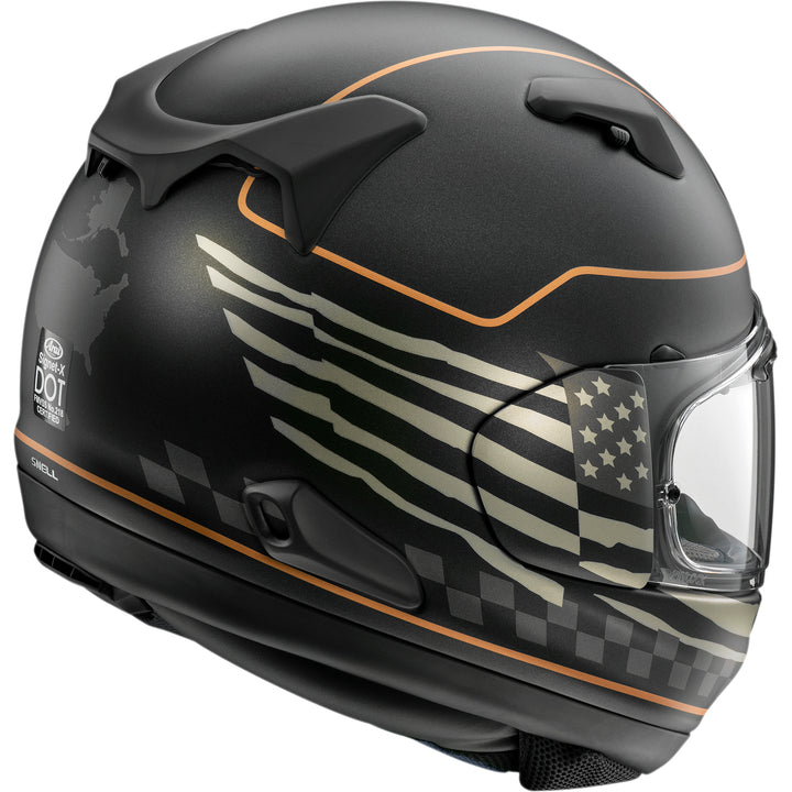 Arai Signet-X US Flag Helmet Black Frost - Rear Side View