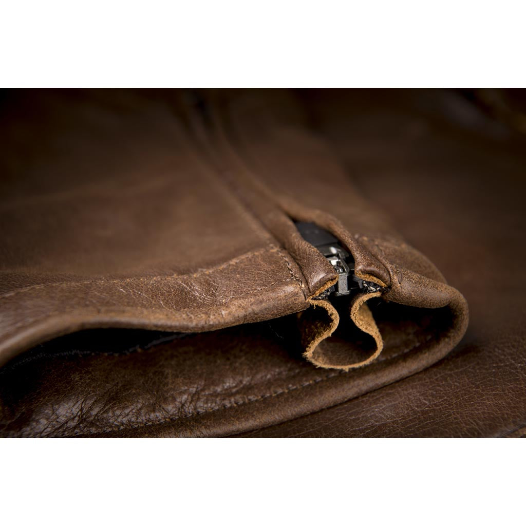 Highway 21 Primer Jacket Brown - Close-Up of Wrist Zipper