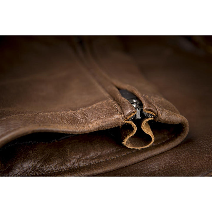 Highway 21 Primer Jacket Brown - Close-Up of Wrist Zipper