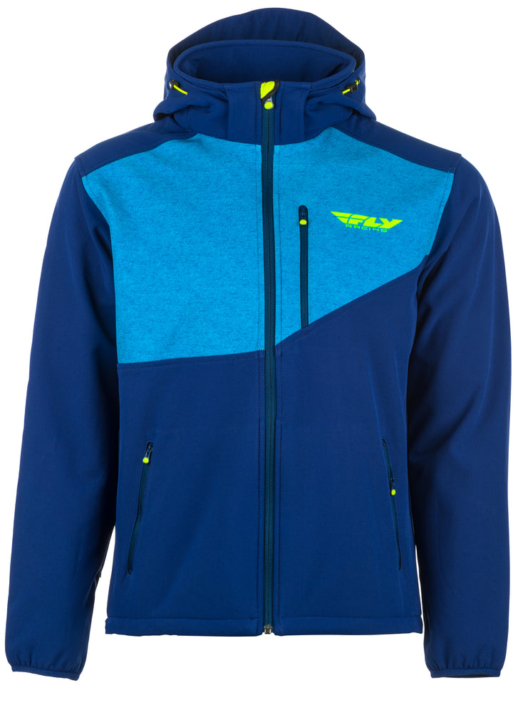 Fly Racing Checkpoint Jacket Blue/Hi-Vis Yellow - Front View