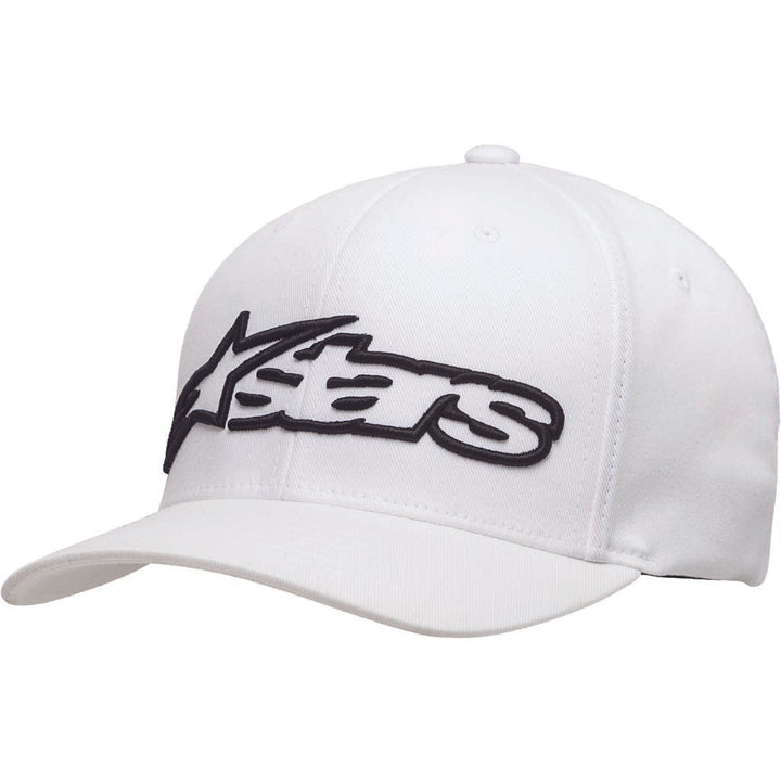 Alpinestars Blaze Flexfit Hat White/Black - Front Side View