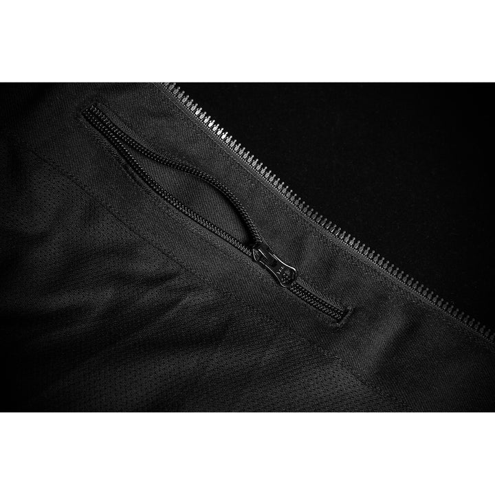 ICON Chamonix Denim Vest Black - Close-Up of Open Interior Pocket