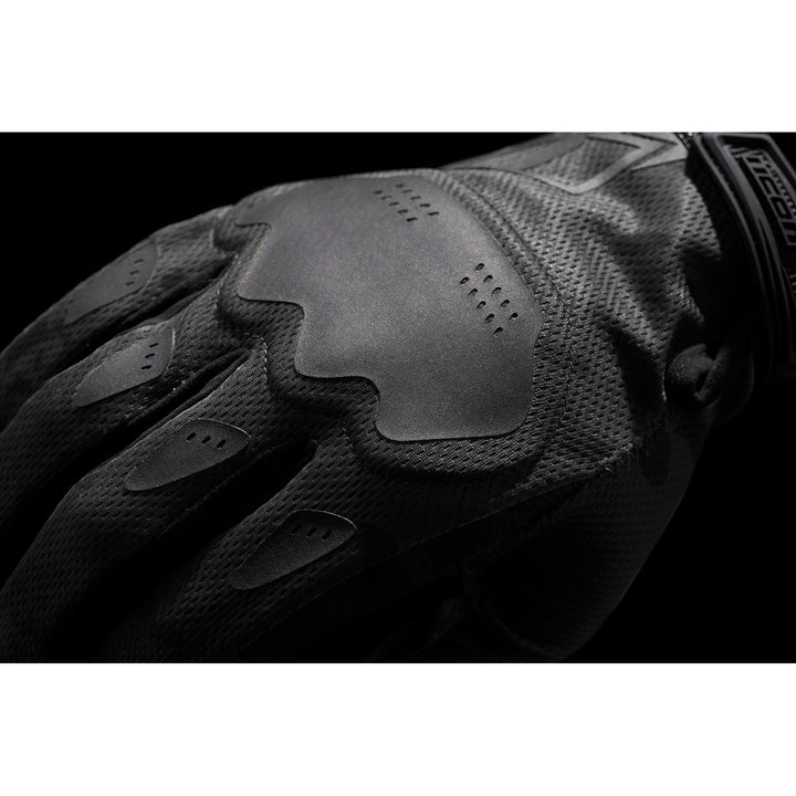 ICON Hooligan CE Gloves Dark Camo - Close-Up of Back of Hand