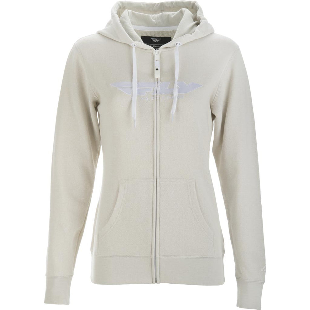 Fly Racing Corporate Women's Zip-Up Hoodie Ivory - Front View