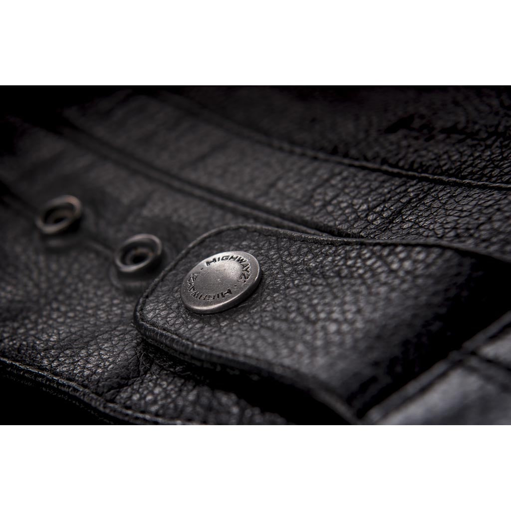 Highway 21 Primer Jacket Black - Close-Up of Waist Adjustment Snaps