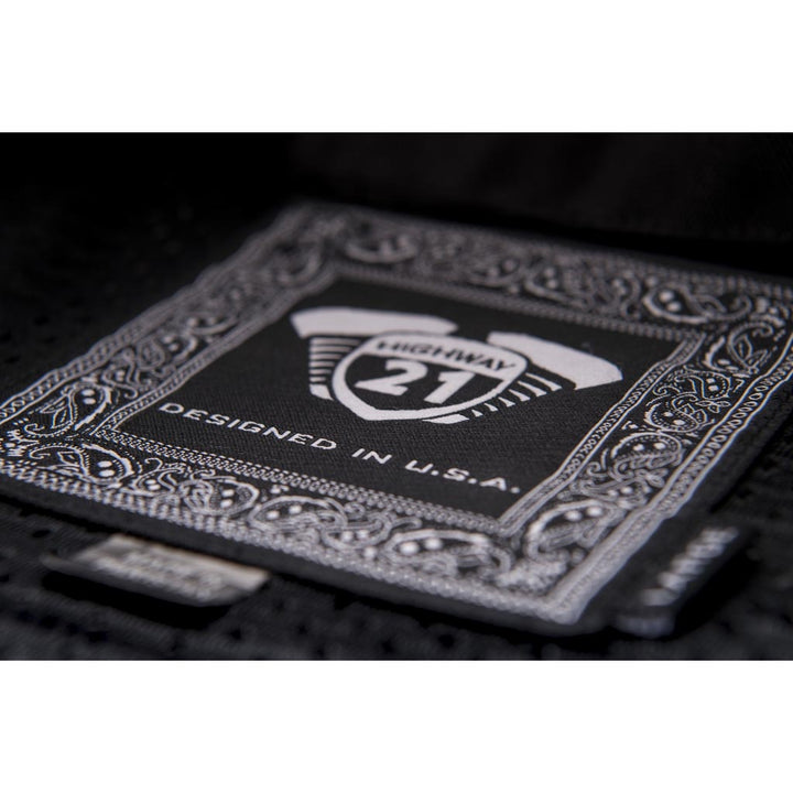 Highway 21 Primer Jacket Black - Close-Up of Label with Size Tags