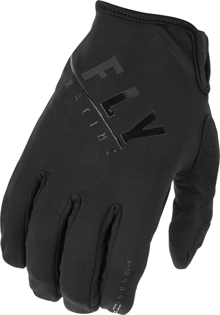 Fly Racing Youth Windproof Lite Gloves Black - Back of Hand View