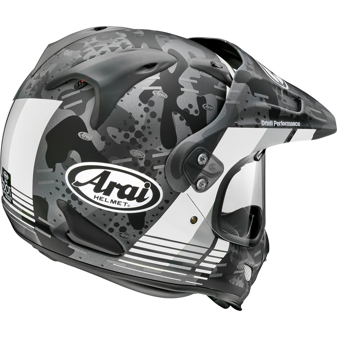 Arai XD-4 Cover Helmet White Frost - Rear Side View