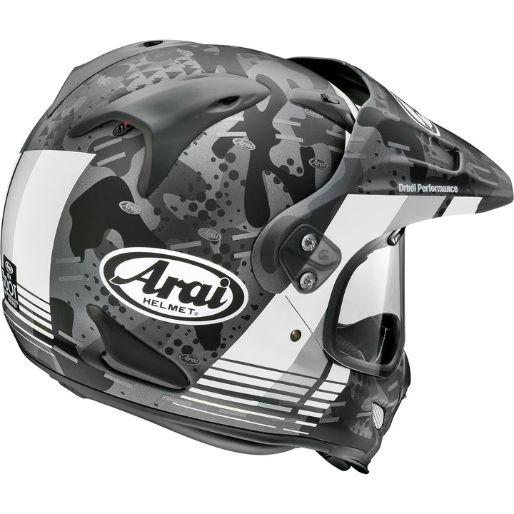 Arai XD-4 Cover Helmet White Frost - Rear Side View